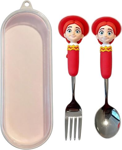 2 Pcs For Toy Theme Story Cartoon Utensil Set, Cute Stainless Steel Spoon and Fork with Storage Case for Daily Dining (PoliceChief) in Kuwait