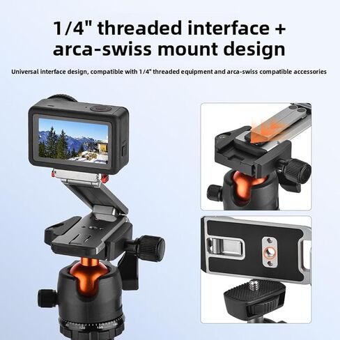 Dpofirs Magnetic Tripod, Action Camera Tripod Stand with and Adjustable Hook, 3 Way Pivot Head, 1 4 Inch Thread, for Action 6 and Nano Cameras in Kuwait