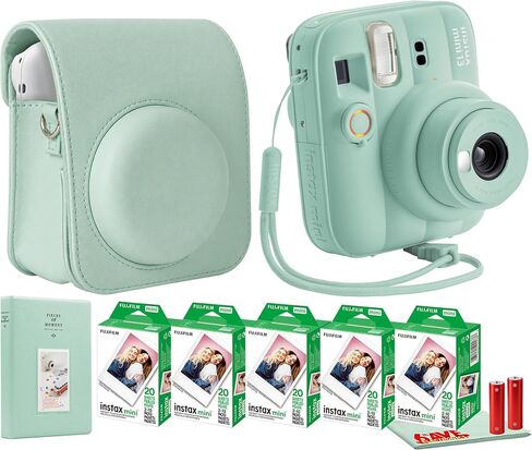 FUJIFILM INSTAX MINI 13 Instant Camera (Frost Blue) Bundle | For Parties, Events & Instant Photos | Includes Camera Case, Photo Album, Cleaning Cloth (16963101) (6pc Bundle) in Kuwait