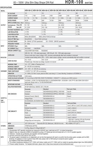 HDR-100-24 HDR-100-12 HDR-100-15 HDR-100-48 HDR-100 100W 24V Power Supply(HDR-100-15 (15V)) in Kuwait