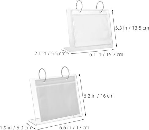 Alipis 2pcs Acrylic Desktop Picture Holder with Flip Photo Album Structure, Visibility and Polished Edge, Smooth Feel Multipurpose Photo Frame for Living Room or Workspace in Kuwait
