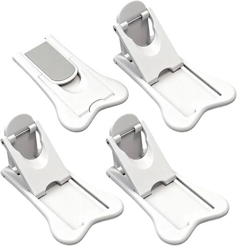 Sliding Closet Door Lock, Child Safety Locks for Sliding Glass Doors Window Closets and Cabinets, No-Tool Installation Baby Proof Accessories for Kids Safety White (White 4 Pcs) in Kuwait