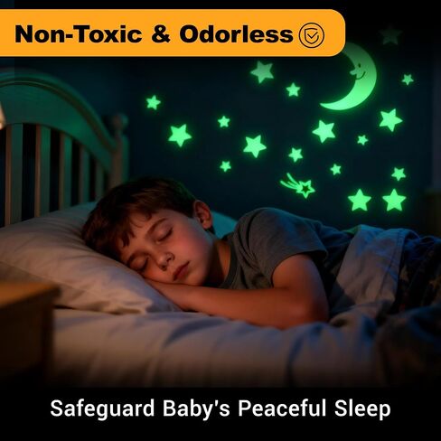 Extra Bright Glow in the Dark (Photoluminescent) Papers, Strong Adhesive, DIY Stickers for Stairs, Light Switch, Furniture, Night Safety, Wall, Ceiling and Bedroom Decoration, A5 Size* 6 Sheets in Kuwait