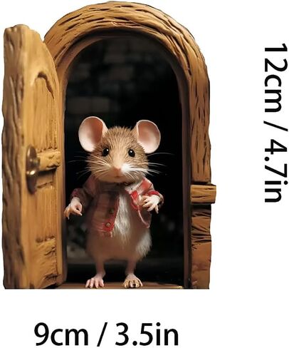 3D Mouse Hole 2-piece Wall Decoration Stickers, Vinyl Waterproof Stickers, Suitable for Smooth Surfaces Such as car Bumpers, laptops, Glass, Walls, etc. LSDA018 in Kuwait