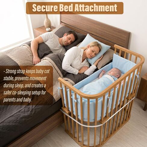 600cm x 2.5cm Strap For Baby Bed Side Cot Attachment, Bedside Sleeper Crib Delight Bassinet Safety Secure Fixed Strap Replacement with Anchor For Docking To The Adult Attachment Bed System Accessories in Kuwait