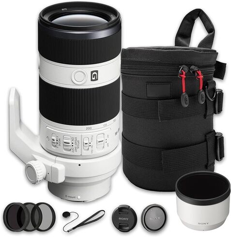 Sony FE 70-200mm f/4 G OSS Lens Bundle | Full-Frame Telephoto Zoom with Constant f/4 Aperture, Optical SteadyShot & Advanced G Optics | For Travel & Sports (SEL70200G) + Filter Kit + Case + Cap Keeper in Kuwait