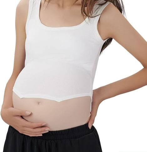 Fake Pregnant Woman Belly, Lightweight Foam Fake Belly, Soft Breathable Sponge, Lifelike, for Cosplay Halloween Party Christmas Party (Large(8-10Months)) in Kuwait