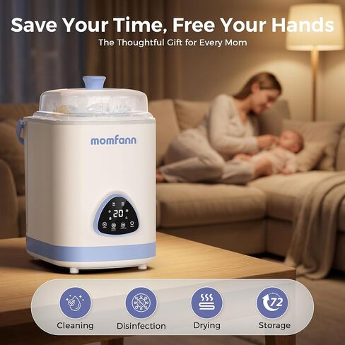 MOMFANN EasePure Pro Baby Bottle Washer, Upgraded 4-in-1 Bottle Washer and Sterilizer and Dryer, Deep Clean for Bottles, Pump Parts & Baby Essentials, Time-Saving Effortless Baby Care in Kuwait