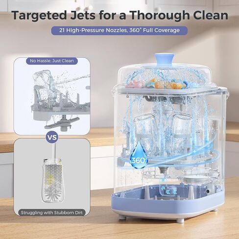 MOMFANN EasePure Pro Baby Bottle Washer, Upgraded 4-in-1 Bottle Washer and Sterilizer and Dryer, Deep Clean for Bottles, Pump Parts & Baby Essentials, Time-Saving Effortless Baby Care in Kuwait