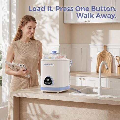 MOMFANN EasePure Pro Baby Bottle Washer, Upgraded 4-in-1 Bottle Washer and Sterilizer and Dryer, Deep Clean for Bottles, Pump Parts & Baby Essentials, Time-Saving Effortless Baby Care in Kuwait