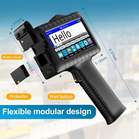 Office DIY Dedicated Handheld Inkjet Printer with 4.3-inch Full-Color Touch capacitive Screen Working continuously for 10 Hours in Kuwait