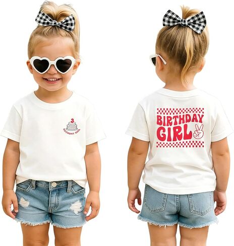 IZYJOY Birthday Girl Shirt Toddler Kid 1st 2nd 3rd 4th 5th 6th 7th 8th Birthday Girl T-Shirt 1-8 Year Old Birthday Outfit Top in Kuwait