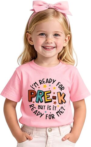 GLIGLITTR Pre K Shirts Toddler Girls Boys First Day of Pre-K T-Shirt I’m Ready for Pre-K Back to School Outfit Gift Tee Tops in Kuwait