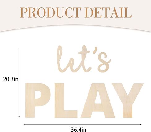 Let's Play Wooden Sign, Boys Playroom Wall Decor, Wall Plaques Decoration for Play Room in Kuwait