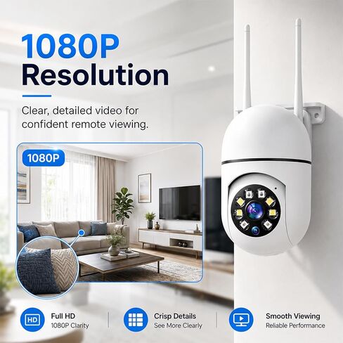 Hawkray 2 Pack Indoor Home Security Camera, Plug-in WiFi, 2.4&5GHz Dual Band, 360° Pan Tilt, Color Night Vision, Two-Way Audio in Kuwait