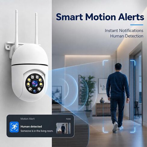Hawkray 2 Pack Indoor Home Security Camera, Plug-in WiFi, 2.4&5GHz Dual Band, 360° Pan Tilt, Color Night Vision, Two-Way Audio in Kuwait