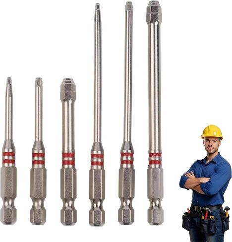 2026 Magnetic Hex Shank Screwdriver Bits Set - 6pcs Pagoda-Shaped Design for Electric Drills & Wrenches, Multiple Sizes in Kuwait