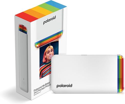 Polaroid Hi-Print + Paper Bundle - 2nd Generation Bluetooth Connected 2x3 Pocket Photo Dye-Sub Printer - White Printer + 40 Photos (6438) (Renewed) in Kuwait
