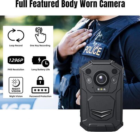 A21P Body Worn Camera IR 15 Hrs Video Recording 2-inch Screen GPS Wearable Cam Comes with Magnetic Mount for Security Patrol Police Law Enforcement Outdoor Activity (128GB) in Kuwait