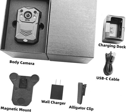 A21P Body Worn Camera IR 15 Hrs Video Recording 2-inch Screen GPS Wearable Cam Comes with Magnetic Mount for Security Patrol Police Law Enforcement Outdoor Activity (128GB) in Kuwait