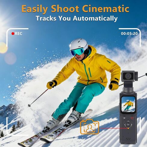 4K Vlogging Camera - 64G Pocket Camera with 330° Rotating Lens | POV Vlogs Creators,Face Tracking,1.7'' Touch Screen,Tripod & Carrying Bag,with WIFI for YouTube TikTok in Kuwait