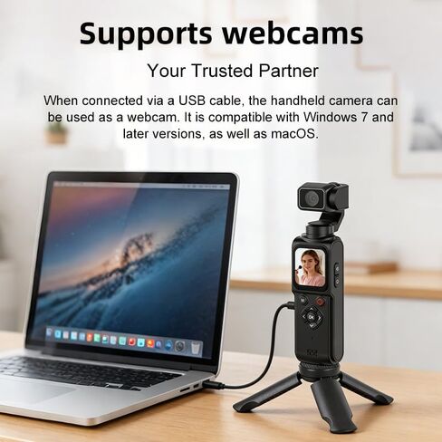 4K Vlogging Camera - 64G Pocket Camera with 330° Rotating Lens | POV Vlogs Creators,Face Tracking,1.7'' Touch Screen,Tripod & Carrying Bag,with WIFI for YouTube TikTok in Kuwait