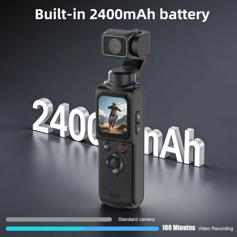 4K Vlogging Camera - 64G Pocket Camera with 330° Rotating Lens | POV Vlogs Creators,Face Tracking,1.7'' Touch Screen,Tripod & Carrying Bag,with WIFI for YouTube TikTok in Kuwait
