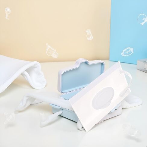 Transparent Baby Wipe Case Travel Holder Keeps Wipes Moist Set of Wet Wipes Holders Cases Portable Travel On The Go Refillable Dispenser Container, Diaper Wipe Holders in Kuwait