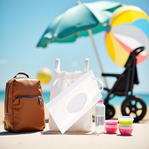 Transparent Baby Wipe Case Travel Holder Keeps Wipes Moist Set of Wet Wipes Holders Cases Portable Travel On The Go Refillable Dispenser Container, Diaper Wipe Holders in Kuwait
