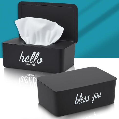 Hushee 2 Pack Wipe Dispenser Wipes Holder for Baby Adult Decorative Wipe Containers for Bathroom Home Office Cars(White) in Kuwait