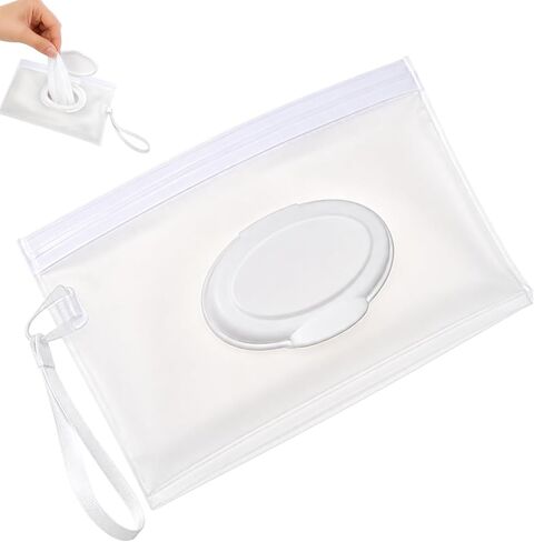 Travel Baby Wipe Case, Leakproof Portable Wipes Holder for Diaper Bag, Car and Stroller, Refillable Airtight Container wit Container Waterproof Wipe with Sealed Diapering in Kuwait