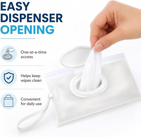 Travel Baby Wipe Case, Leakproof Portable Wipes Holder for Diaper Bag, Car and Stroller, Refillable Airtight Container wit Container Waterproof Wipe with Sealed Diapering in Kuwait