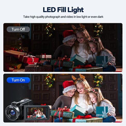 4K Video Camera Camcorder 42MP Vlogging Camera for YouTube with 3" 270° Rotation Screen, 18X Digital Zoom Cam Corder, 2 Rechargeable Batteries, 32GB SD Card & Remote Control in Kuwait