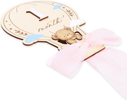 Baby Monthly Milestone Markers, 1–12 Month Milestone Signs, Newborn Photo Props, Baby Growth Photo Cards, Nursery Room Decor (Pink D16) in Kuwait