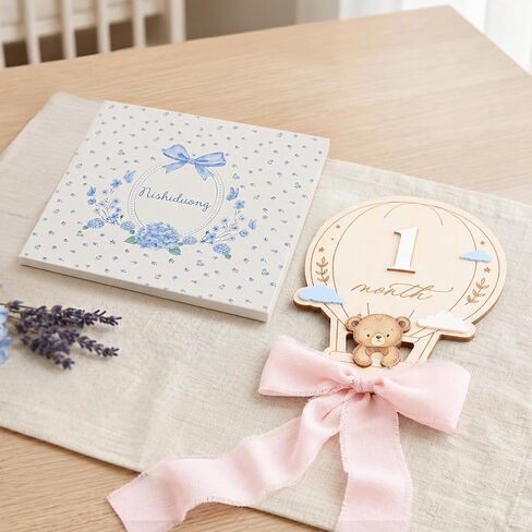 Baby Monthly Milestone Markers, 1–12 Month Milestone Signs, Newborn Photo Props, Baby Growth Photo Cards, Nursery Room Decor (Pink D16) in Kuwait