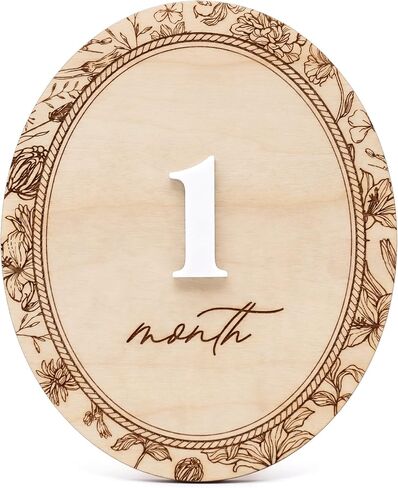 Baby Monthly Milestone Signs, 1–12 Month Milestone Markers, Newborn Photography Props, Nursery Decor (D27) in Kuwait