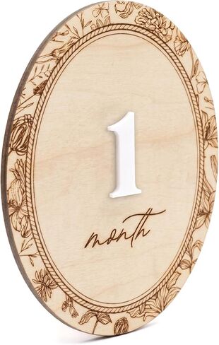 Baby Monthly Milestone Signs, 1–12 Month Milestone Markers, Newborn Photography Props, Nursery Decor (D27) in Kuwait
