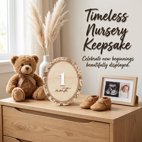 Baby Monthly Milestone Signs, 1–12 Month Milestone Markers, Newborn Photography Props, Nursery Decor (D27) in Kuwait