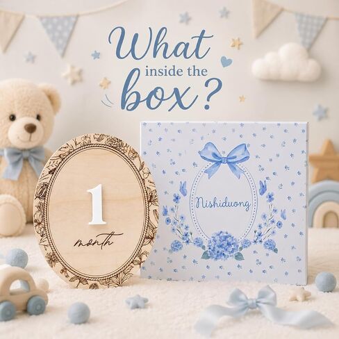 Baby Monthly Milestone Signs, 1–12 Month Milestone Markers, Newborn Photography Props, Nursery Decor (D27) in Kuwait