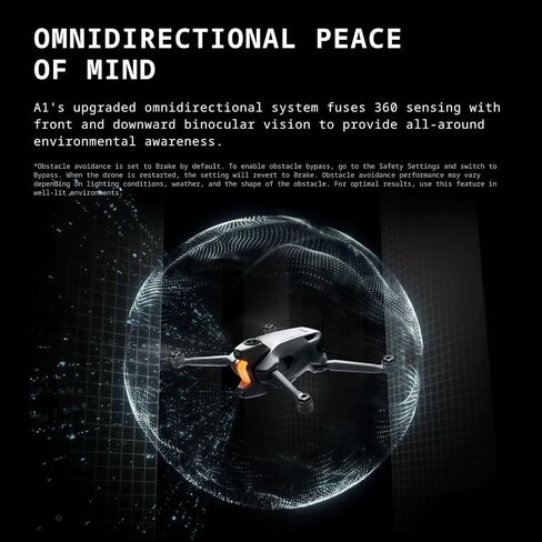 Antigravity A1 Infinity Bundle (3 High-Capacity Batteries) - 8K 360 Drone for Immersive Flight, Point-to-Fly Motion Control, Obstacle Avoidance, Deep Track, Auto Return, 10km Transmission, Auto Edit | Includes Vision Fpv Goggles and Grip Motion Controller in Kuwait