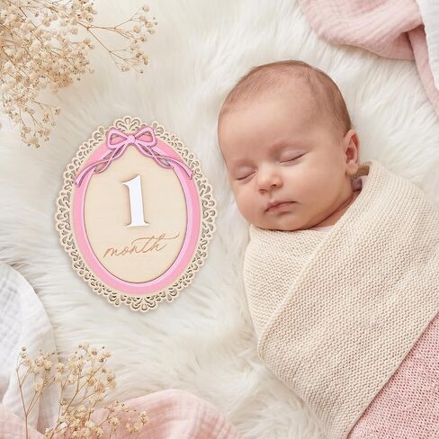 Monthly Baby Milestone Signs, 1–12 Month Photo Markers, Newborn Props, Growth Keepsake, Nursery Room Decor (D28) in Kuwait