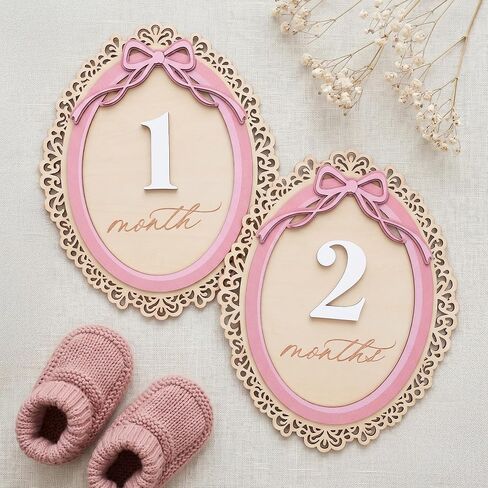 Monthly Baby Milestone Signs, 1–12 Month Photo Markers, Newborn Props, Growth Keepsake, Nursery Room Decor (D28) in Kuwait