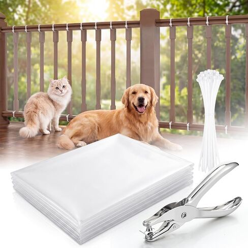Pangda 3 x 10 ft Clear Banister Guard for Baby Balcony Netting Pet Transparent Stairway Safety Net Fence Door Balcony Transparent Netting Stair Cover with Zip Ties Hole Punch for Railing Window Patio in Kuwait