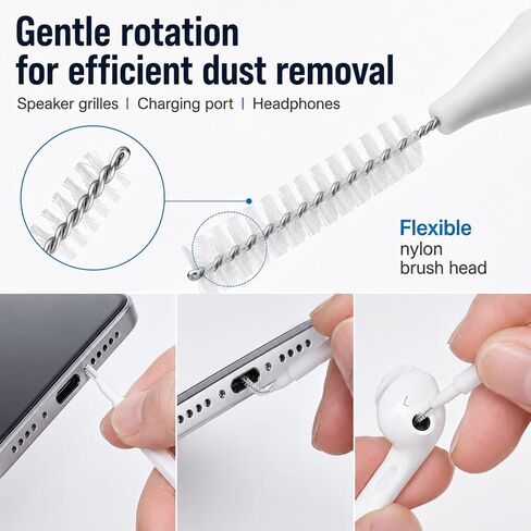 20 Pcs Charging Port Cleaner Anti-Clogging Mini Brushes Cleaner | Phone Port Cleaning Kit, Shower Head Cleaning Brush, for Charging Ports Speaker Bathroom in Kuwait