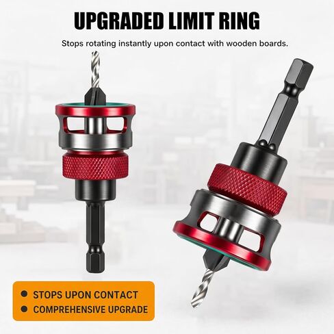 9 Pcs Countersink Drill Bit Set with Depth Stop, Hss M2 Counter Sink Bits for Wood, 82° Counterbore Drillbit with 1/4" Hex Shank in Kuwait