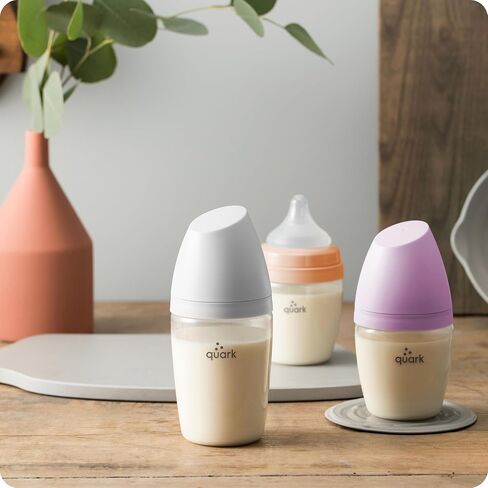 BuubiBottle Mini Slow Flow Bottle for Newborn Babies by Quark - with Anti-Colic RealFeel Nipple to Simulate Breastfeeding - Easy to Clean, BPA-Free, PVC-Free, Toxin-Free - 5 Oz Bottle with Lid, Gray in Kuwait