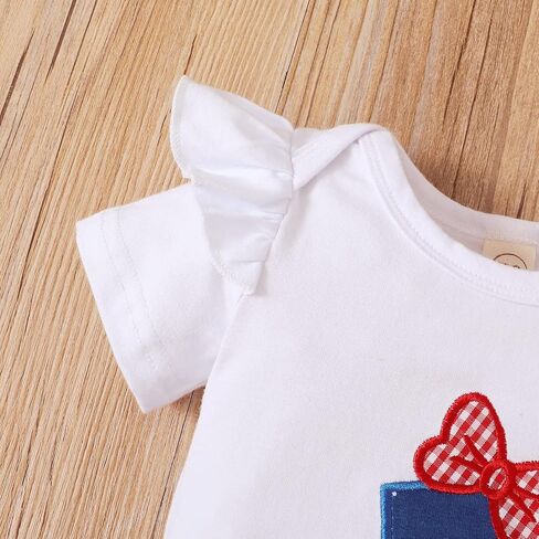 4th of July Baby Girl Outfit American Flag Romper My 1st 4th of July Clothes Pants Set in Kuwait