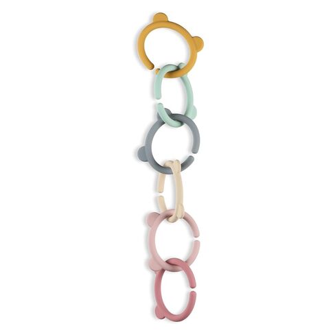 6 Packs Baby Teether Ring Links，Silicone Teether Links Attach Baby Toys to Strollers or Carrier Seat in Kuwait