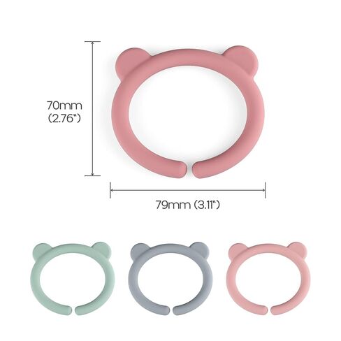 6 Packs Baby Teether Ring Links，Silicone Teether Links Attach Baby Toys to Strollers or Carrier Seat in Kuwait