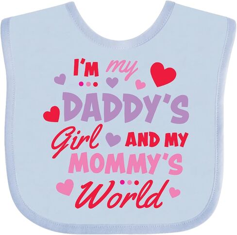 inktastic Valentine's Day I'm My Daddy's Girl and My Mommy's World Baby Bib in Kuwait